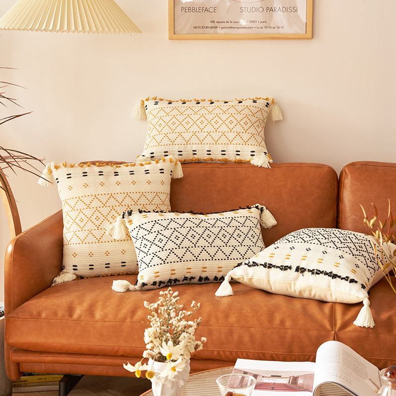 Bohemian Geometry Tassel Pillow - Starhauz.com