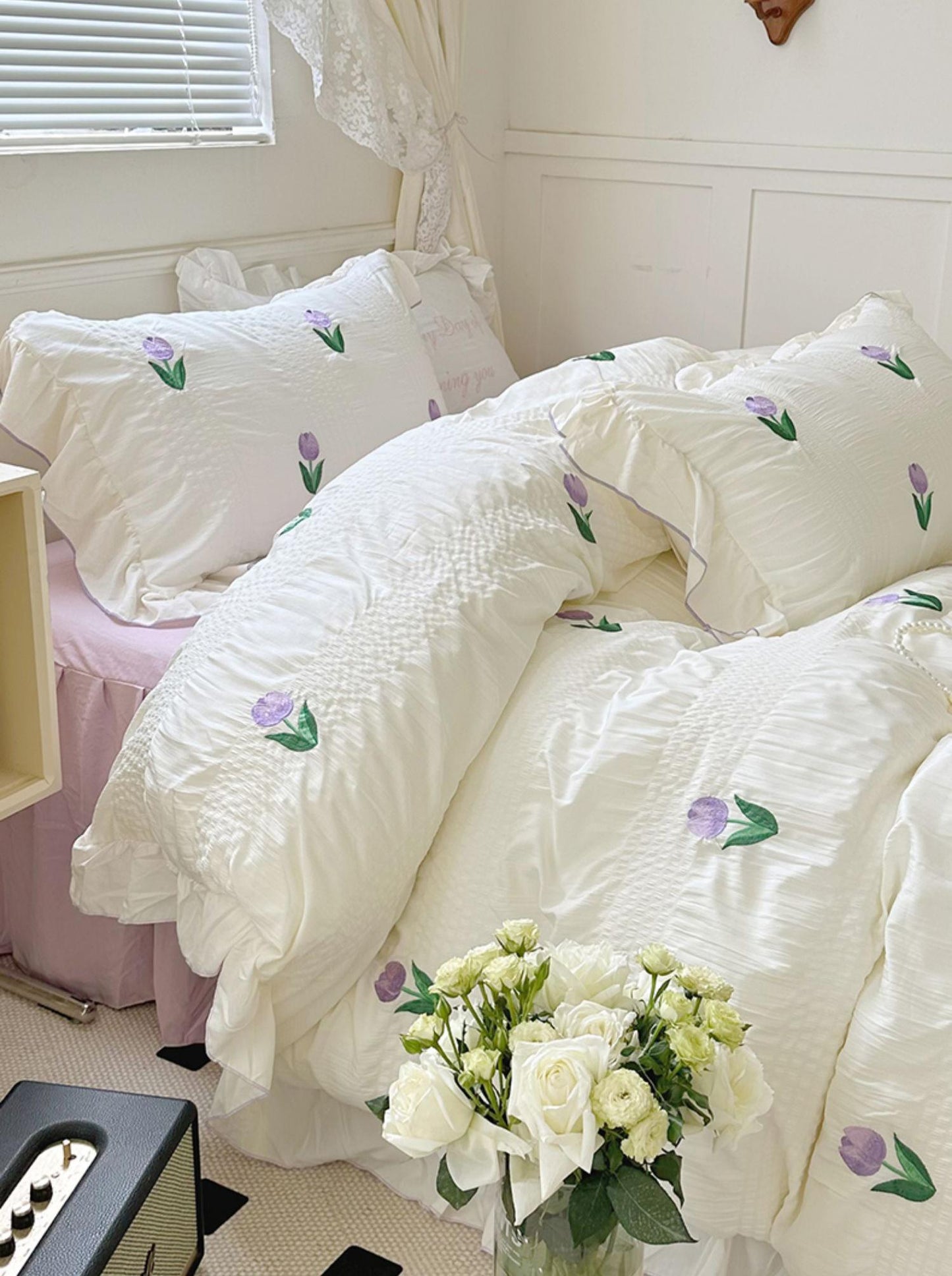 Coquette Room Tulip Ruffle Bedding Set - Bedding