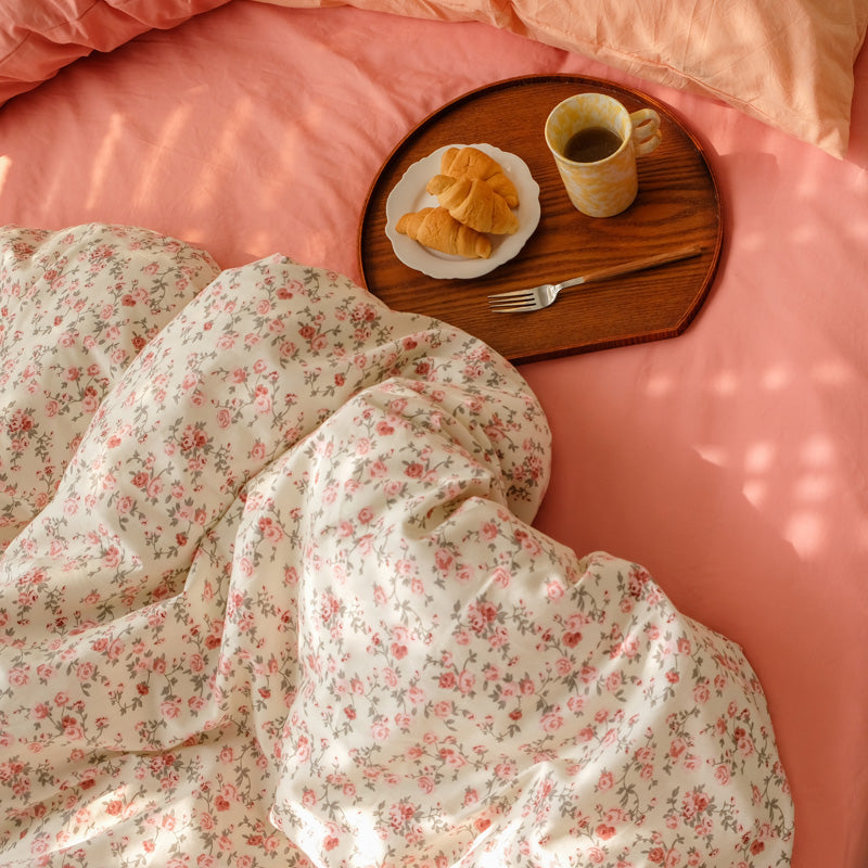 Coral Roses Garden Set Bedsheet - Starhauz.com