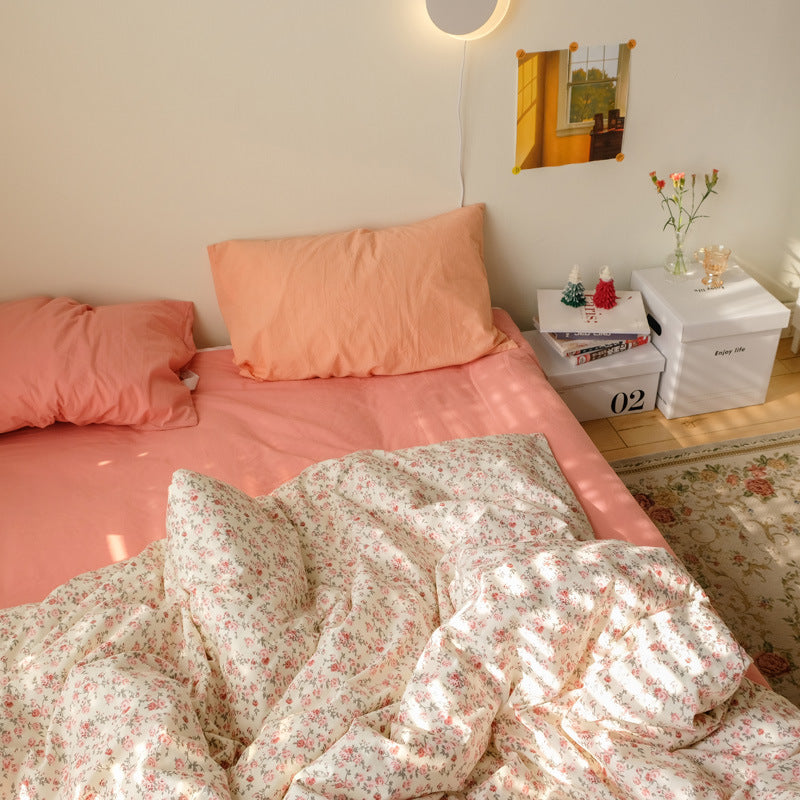 Coral Roses Garden Set Bedsheet - Starhauz.com