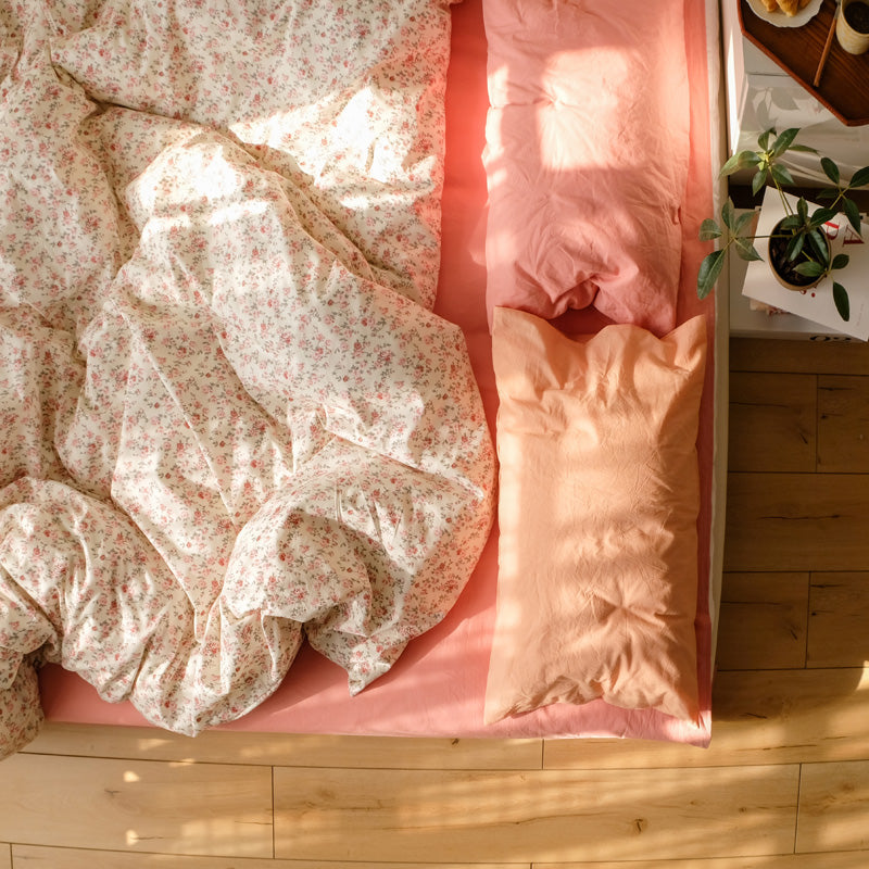 Coral Roses Garden Set Bedsheet - Starhauz.com