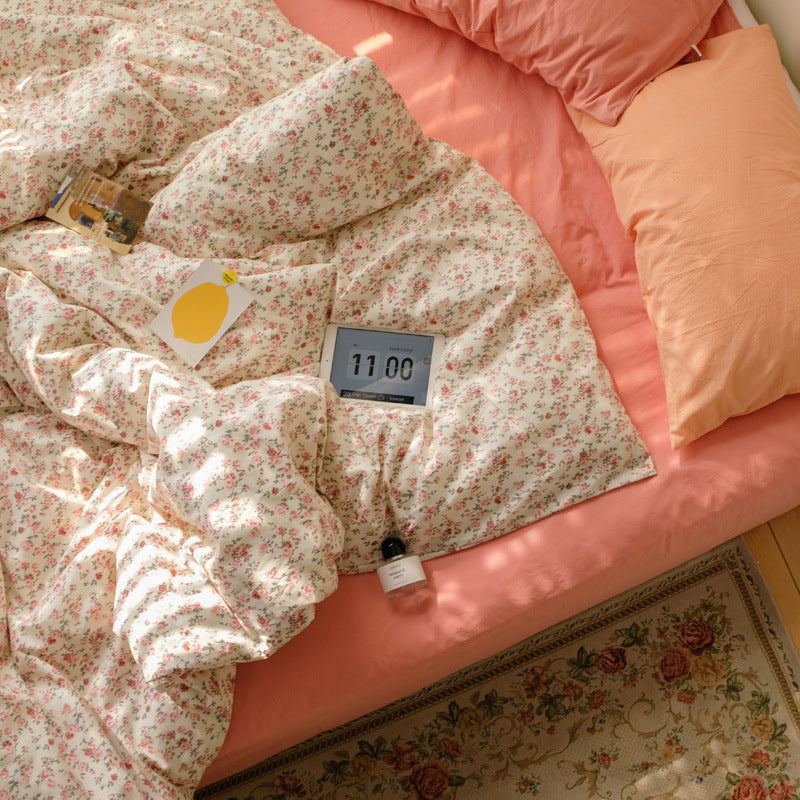 Coral Roses Garden Set Bedsheet - Starhauz.com