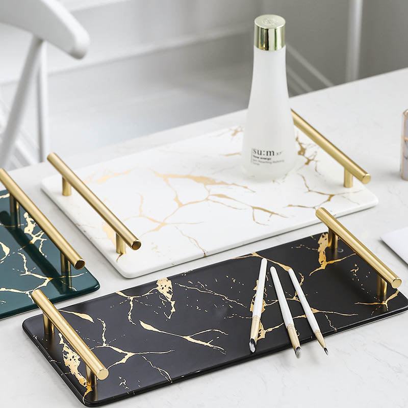 Marble Pattern Ceramic Tray - Starhauz.com