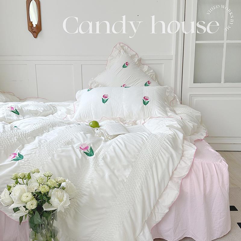 Coquette Room Tulip Ruffle Bedding Set - Bedding