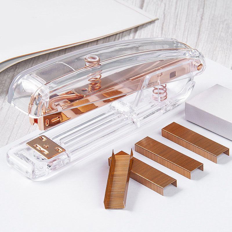 Transparent Rose Gold Stapler - Starhauz.com