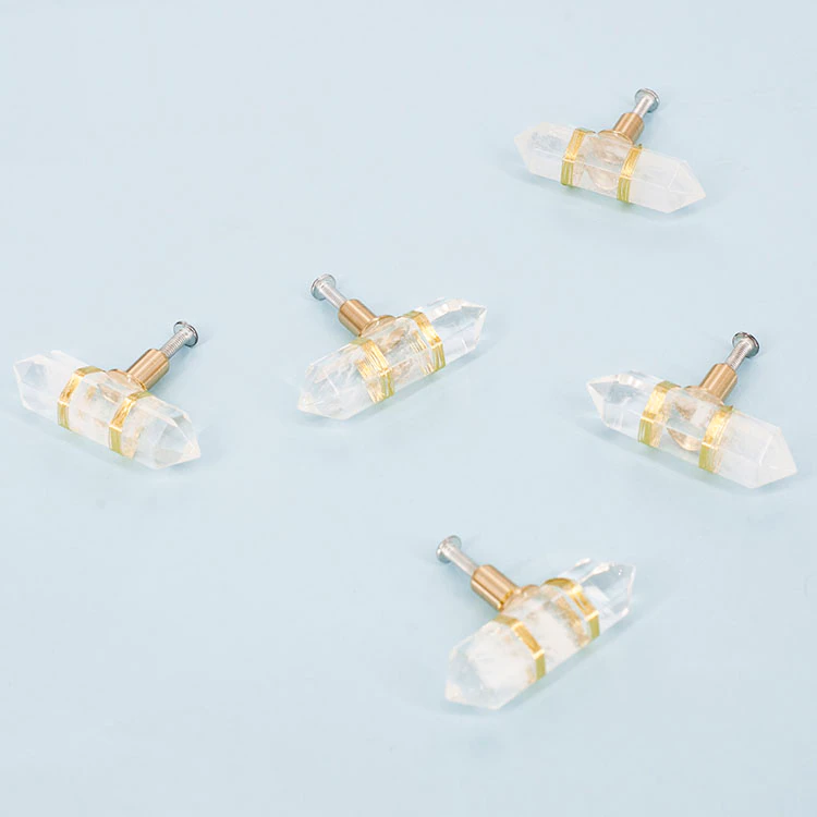 Crystal Brass Lining Cabinet Knob - Starhauz.com