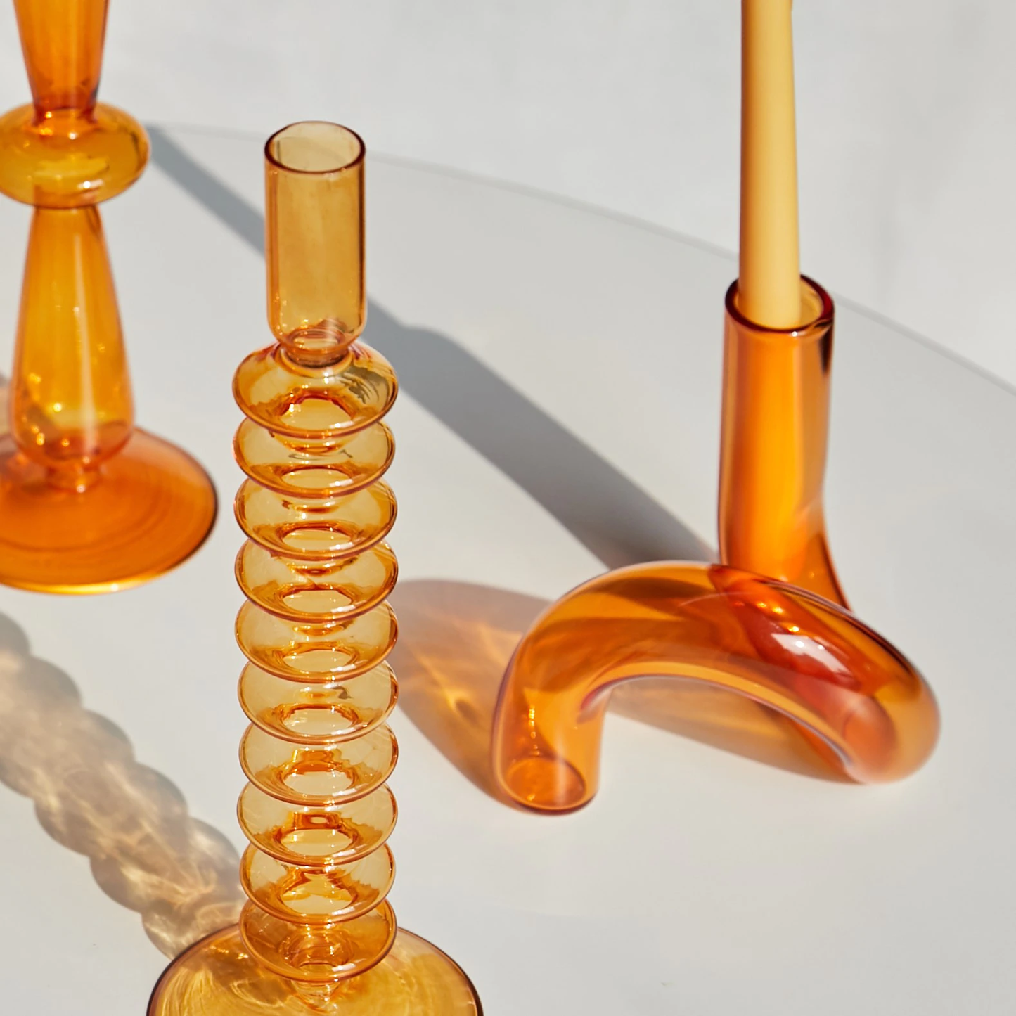 Retro Twisted Glass Candlestick Holder - Starhauz.com