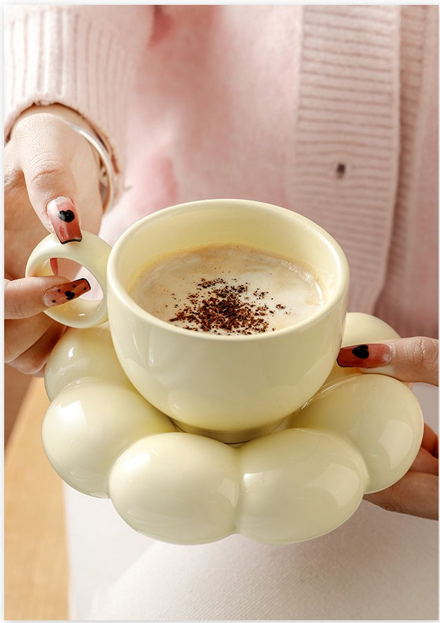Chubby Floral Cup And Saucer Set - Kitchen