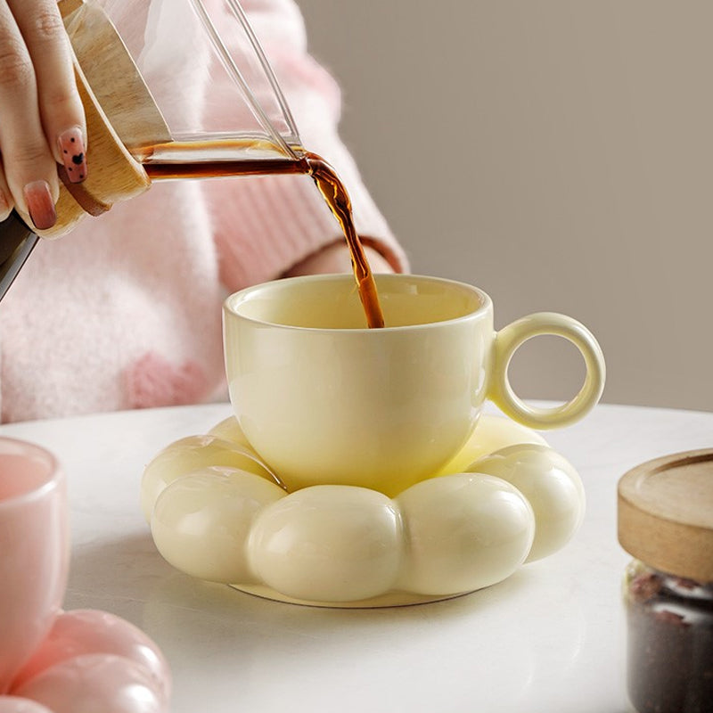 Chubby Floral Cup And Saucer Set - Kitchen