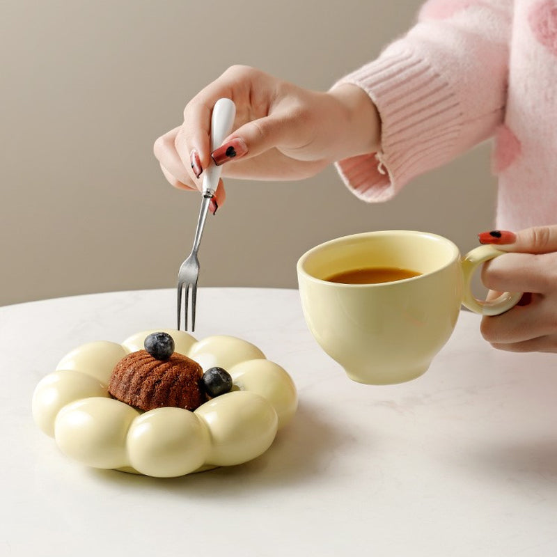 Chubby Floral Cup And Saucer Set - Kitchen