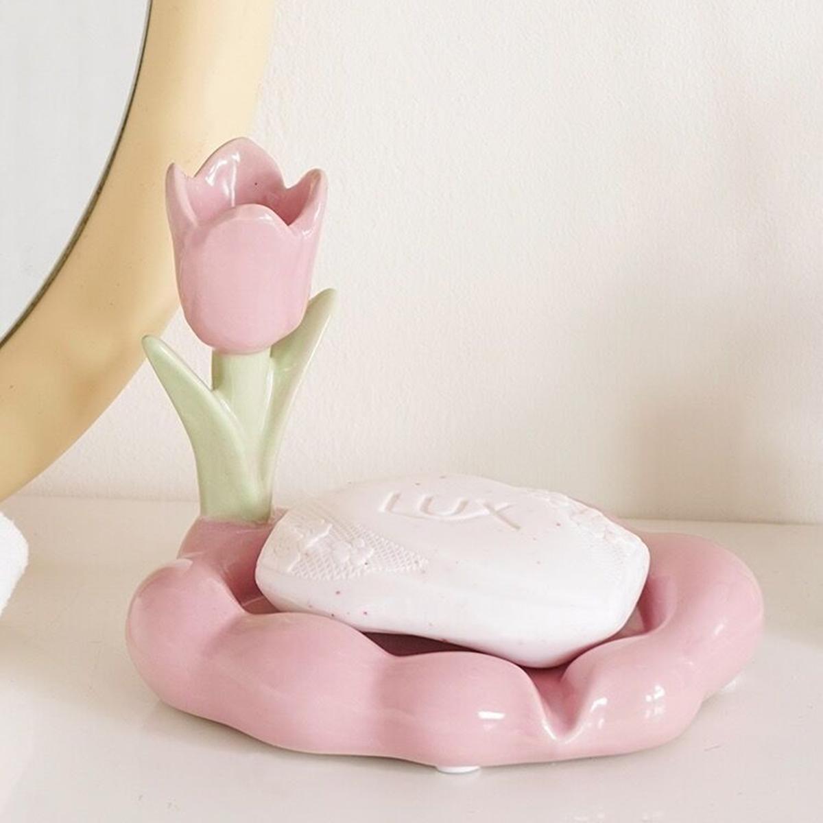 Spring Floral Soap Dish Bathroom Decor - Vanity