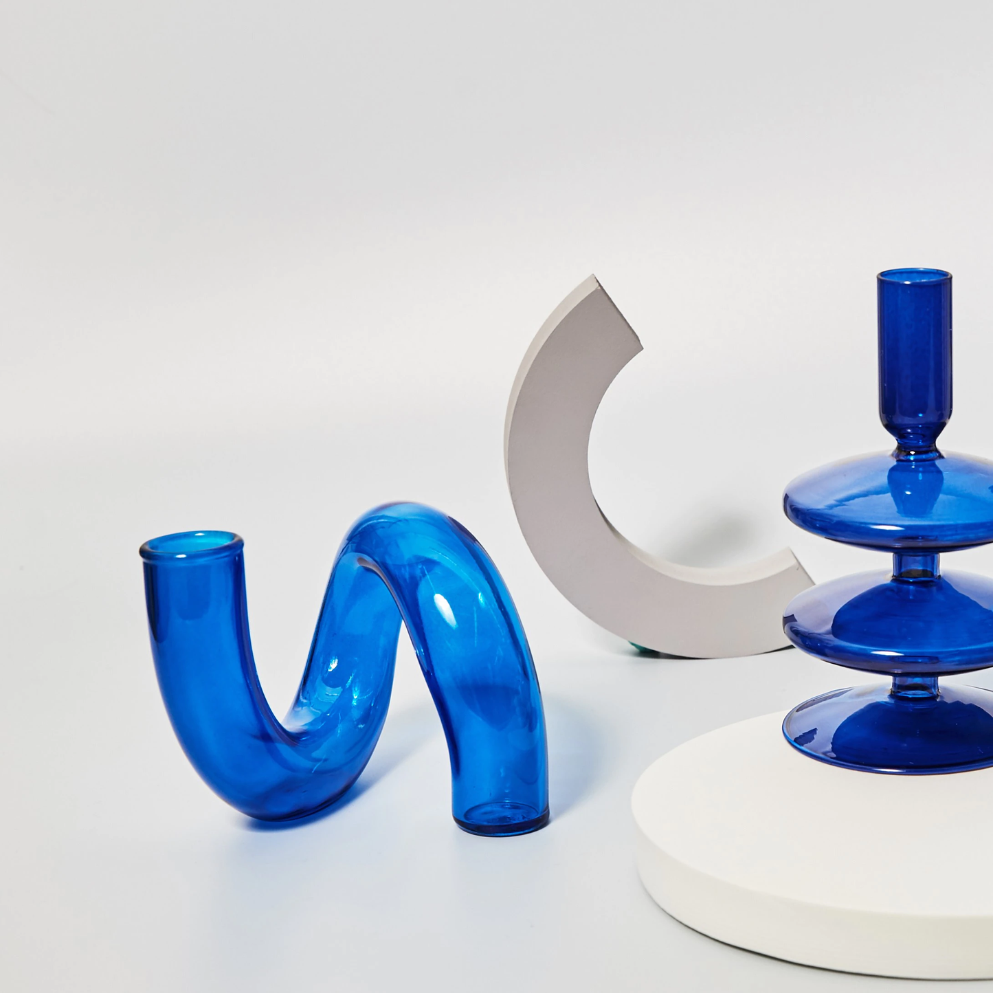 Retro Twisted Glass Candlestick Holder - Starhauz.com