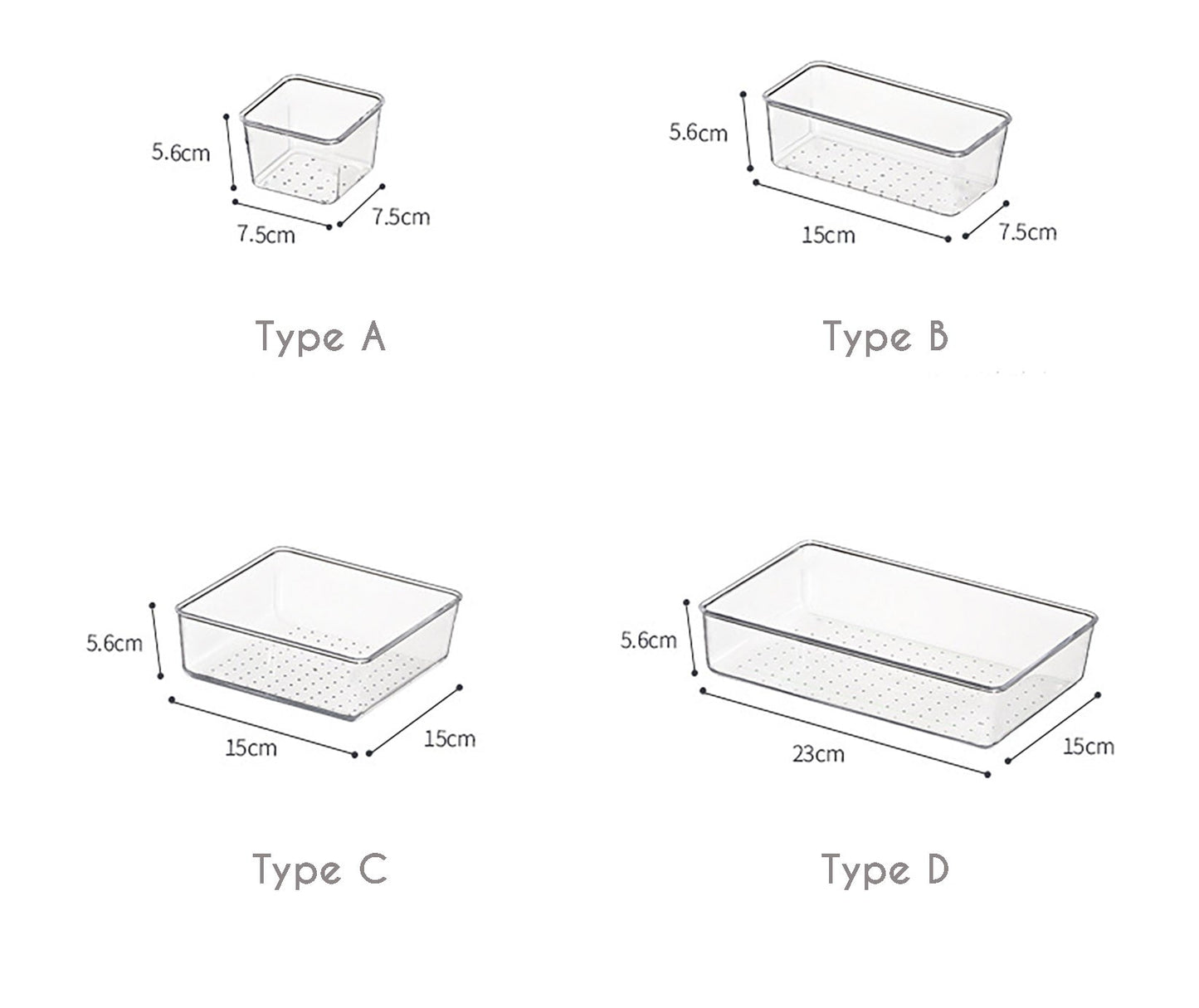 Transparent Drawer Sorting Compartment - Desk