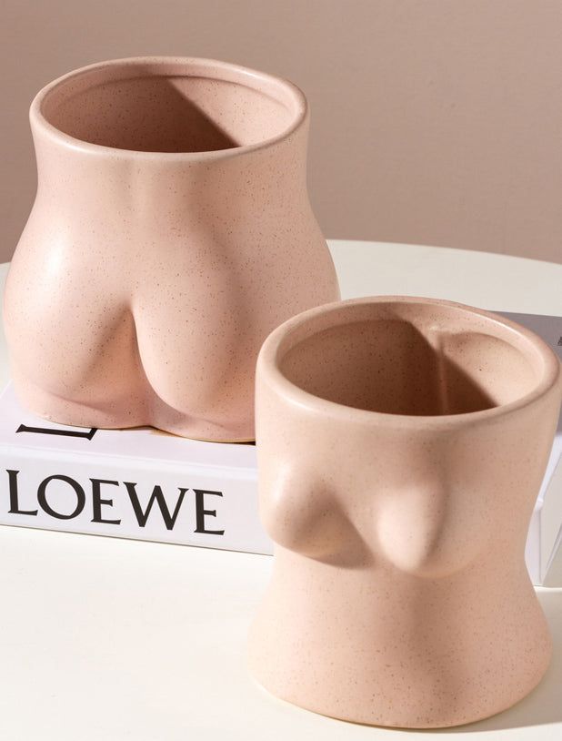 Pink Female Body Form Vase - Decor