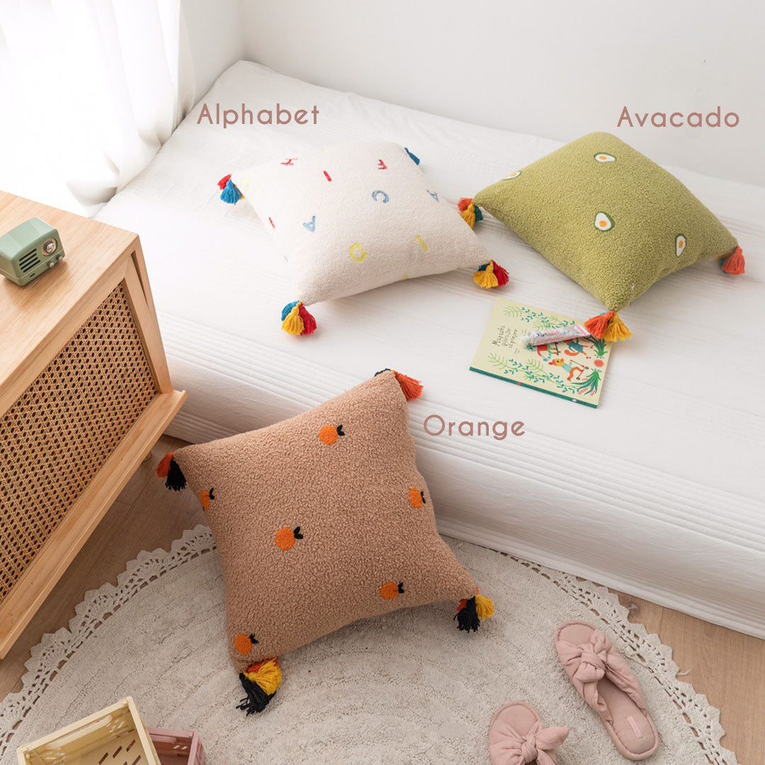 Adorable Embroidered Tassel Pillow - Starhauz.com