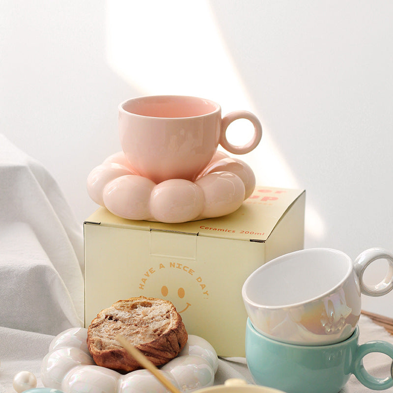 Chubby Floral Cup And Saucer Set - Kitchen