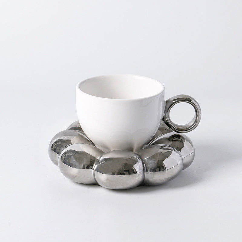 Chubby Floral Cup And Saucer Set - Kitchen