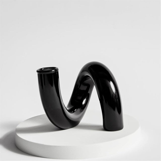 Retro Twisted Glass Candlestick Holder - Starhauz.com