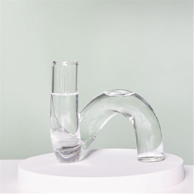 Retro Twisted Glass Candlestick Holder - Starhauz.com