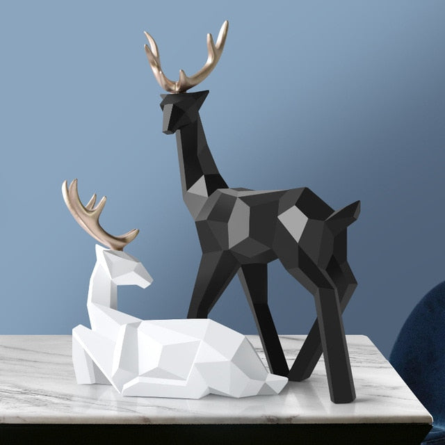 Reindeer Scandinavian Sculpture Set of 2 - Starhauz.com