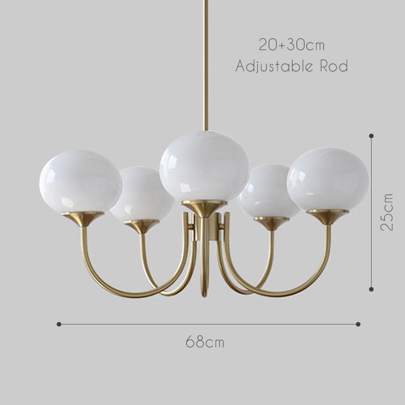 Art Deco Elegance Glass Ball Chandelier - Lighting
