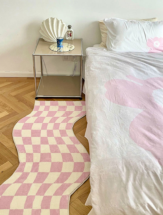 Danish Pastel Wavy Checkered Rugs - Starhauz.com