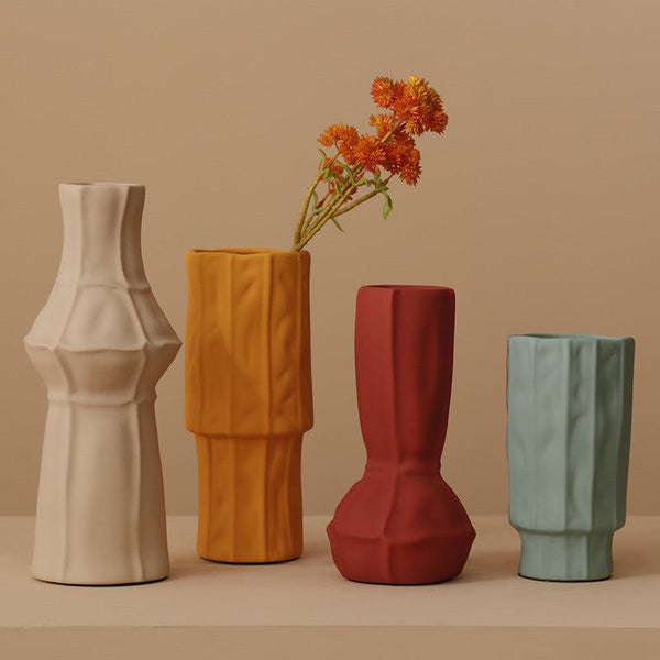 Morandi Color Stitched Ceramic Vase - Starhauz.com