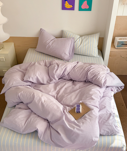 Pastel Purple Stripe Bedding Set - Bedding