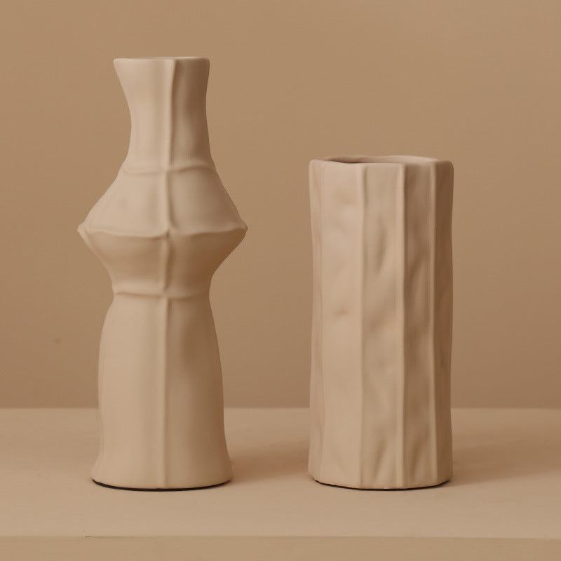 Morandi Color Stitched Ceramic Vase - Starhauz.com