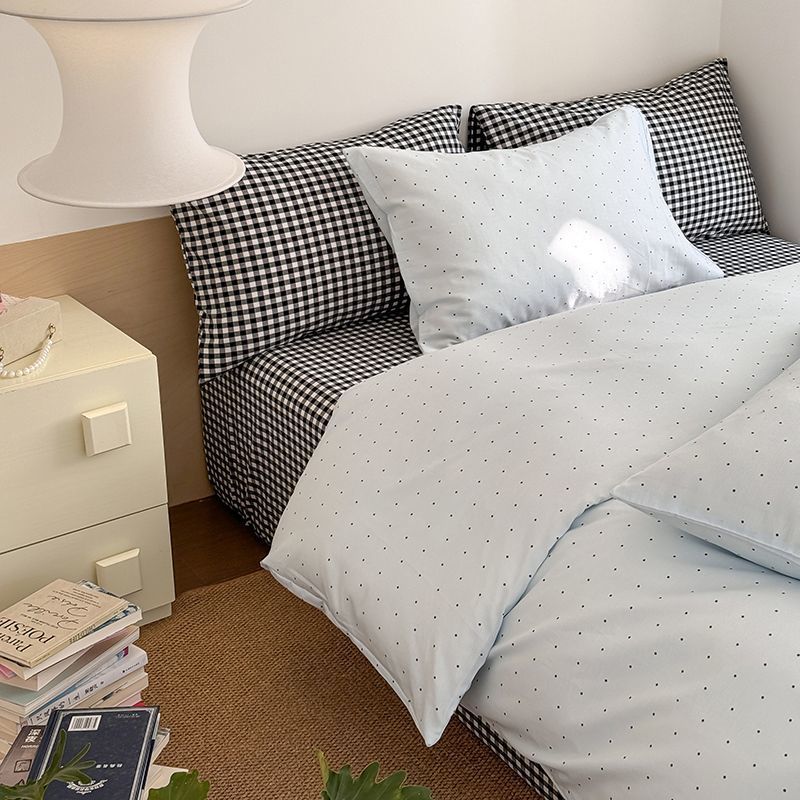 Cloudy Dot Gingham Bedding Set - Bedding