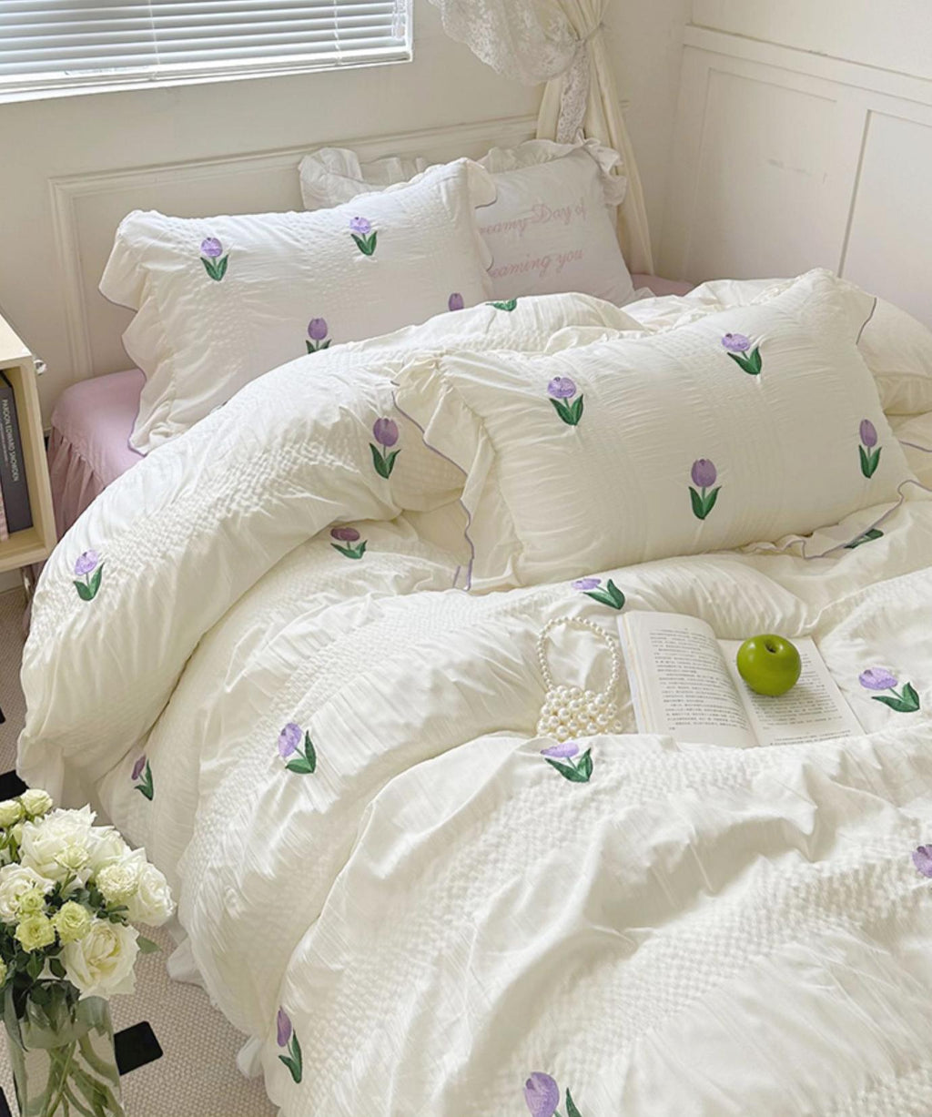 Coquette Room Tulip Ruffle Bedding Set - Bedding