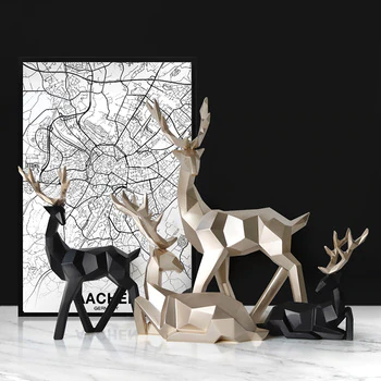 Reindeer Scandinavian Sculpture Set of 2 - Starhauz.com