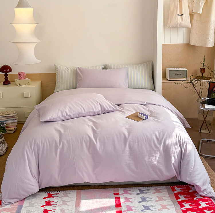 Pastel Purple Stripe Bedding Set - Bedding