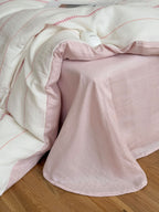 Minimal Pink Floral Stripe Bedding Set - Bedding