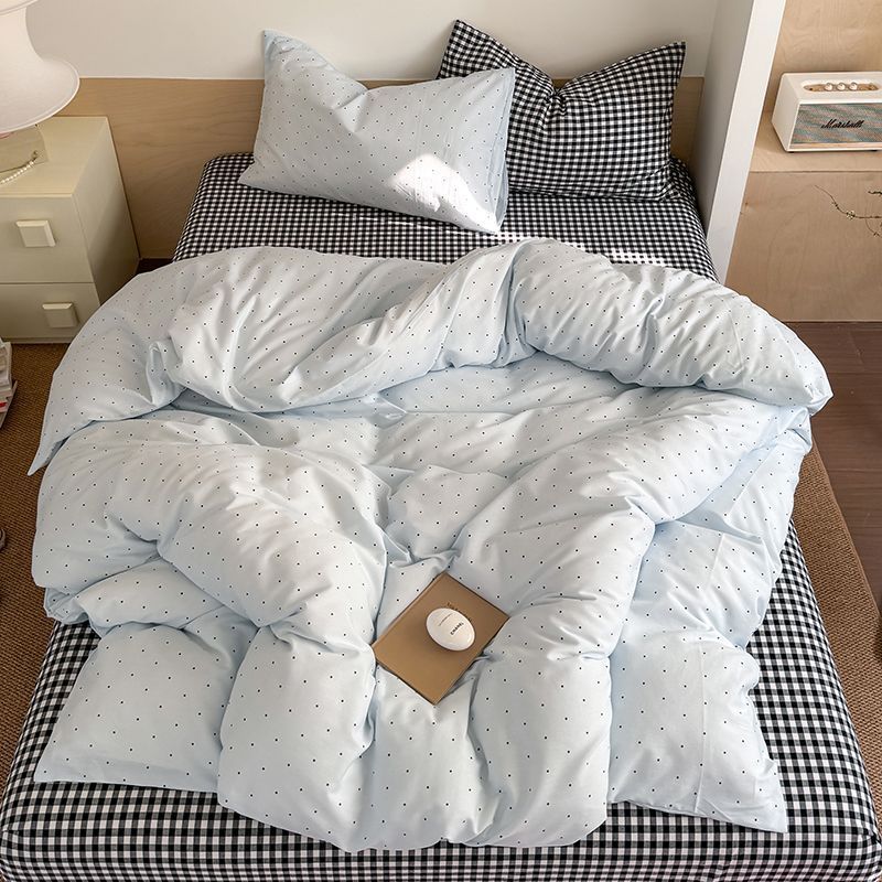 Cloudy Dot Gingham Bedding Set - Bedding