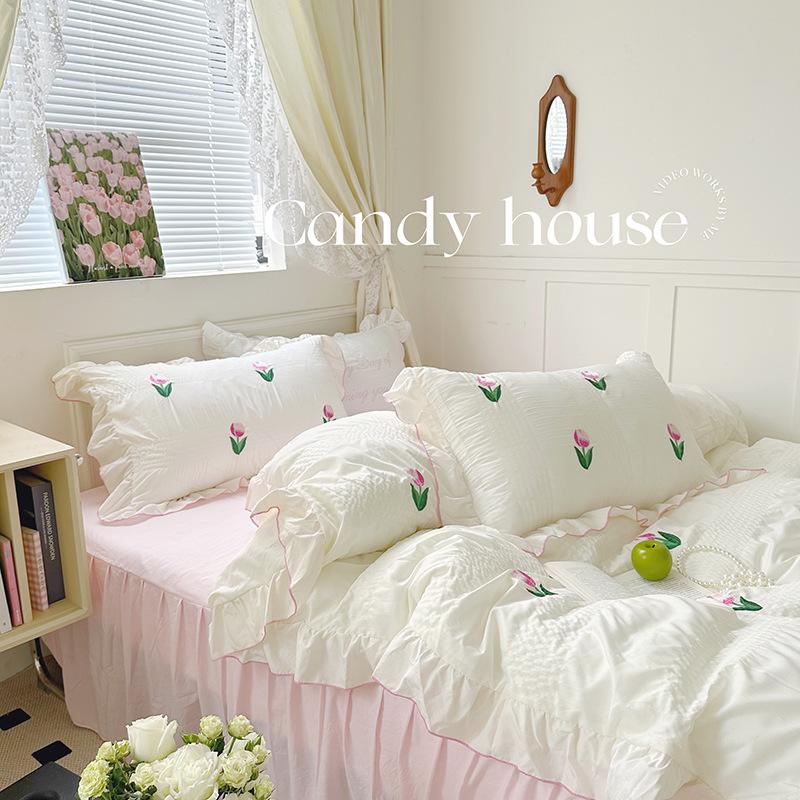 Coquette Room Tulip Ruffle Bedding Set - Bedding