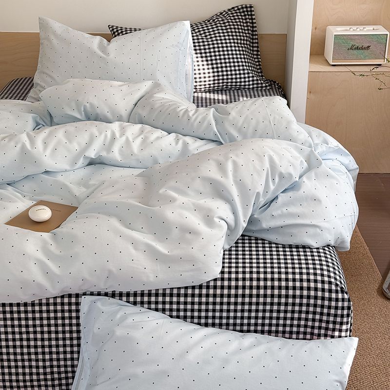 Cloudy Dot Gingham Bedding Set - Bedding