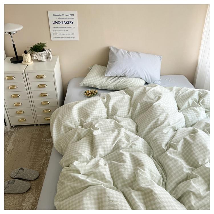 Pastel Plaid Bedsheet Set - Bedding