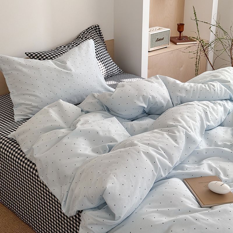 Cloudy Dot Gingham Bedding Set - Bedding