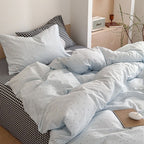 Cloudy Dot Gingham Bedding Set - Bedding