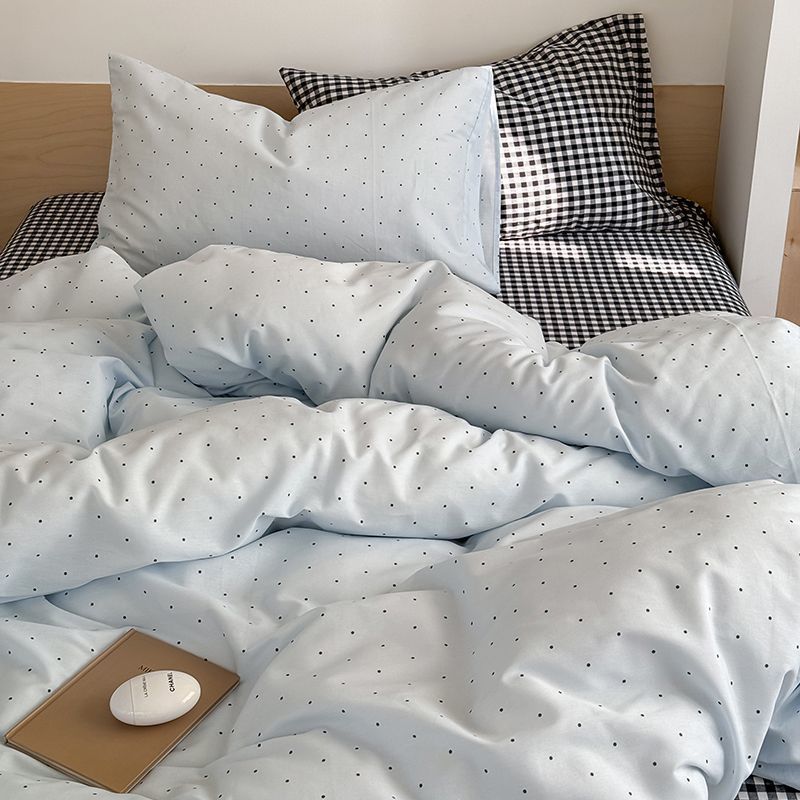 Cloudy Dot Gingham Bedding Set - Bedding
