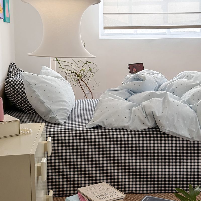 Cloudy Dot Gingham Bedding Set - Bedding