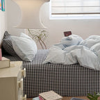 Cloudy Dot Gingham Bedding Set - Bedding