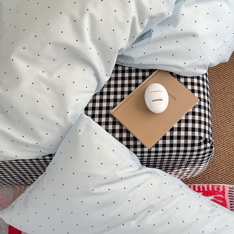 Cloudy Dot Gingham Bedding Set - Bedding