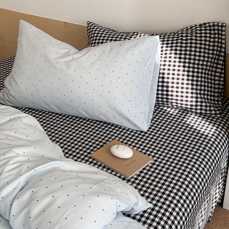 Cloudy Dot Gingham Bedding Set - Bedding