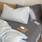 Cloudy Dot Gingham Bedding Set - Bedding