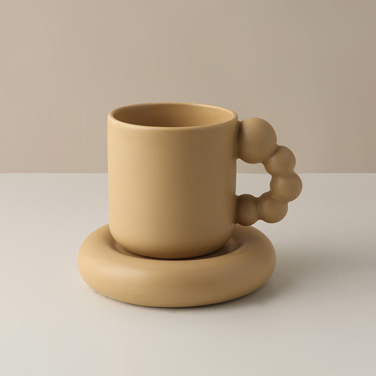 Ceramic Pearly Handle Plump Mug - Starhauz.com