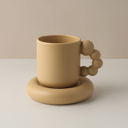 Ceramic Pearly Handle Plump Mug - Starhauz.com