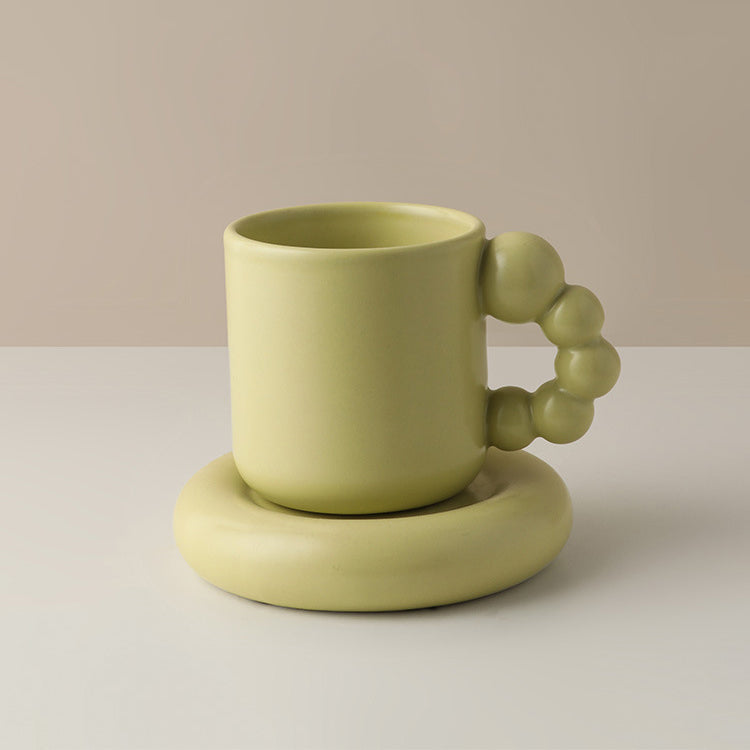 Ceramic Pearly Handle Plump Mug - Starhauz.com