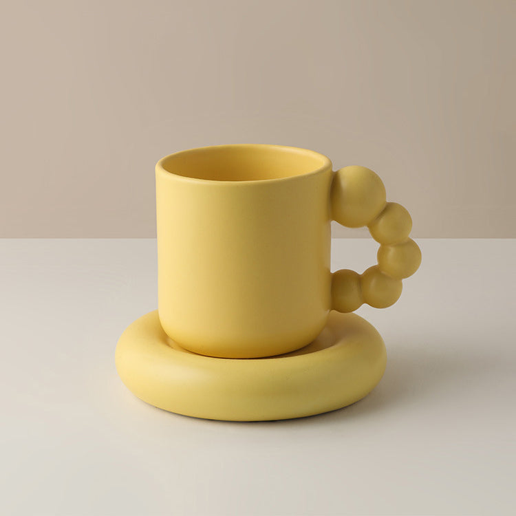 Ceramic Pearly Handle Plump Mug - Starhauz.com